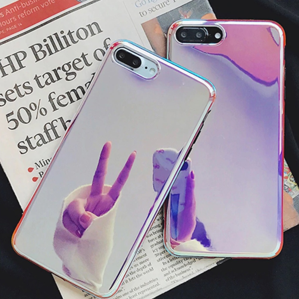 NEW iPhone X/XS/7/8/7+/8+ Laser Mirror Case - Picture 1 of 8